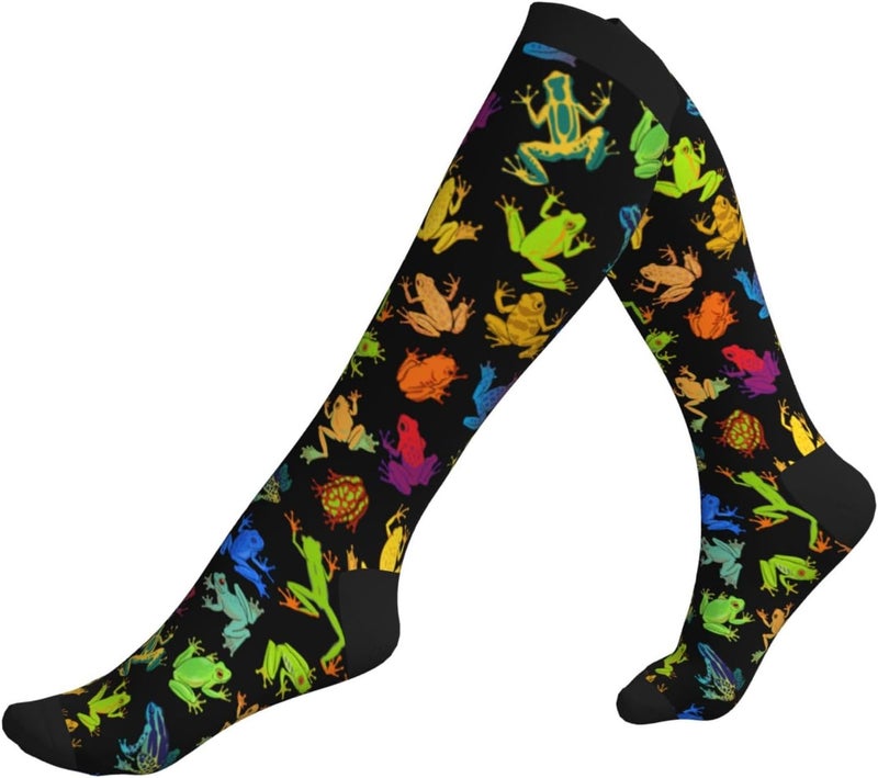 Figtihw Tie Dye Compression Socks Knee High Support Socks For Women Men Running Athletic Hiking - Image 2